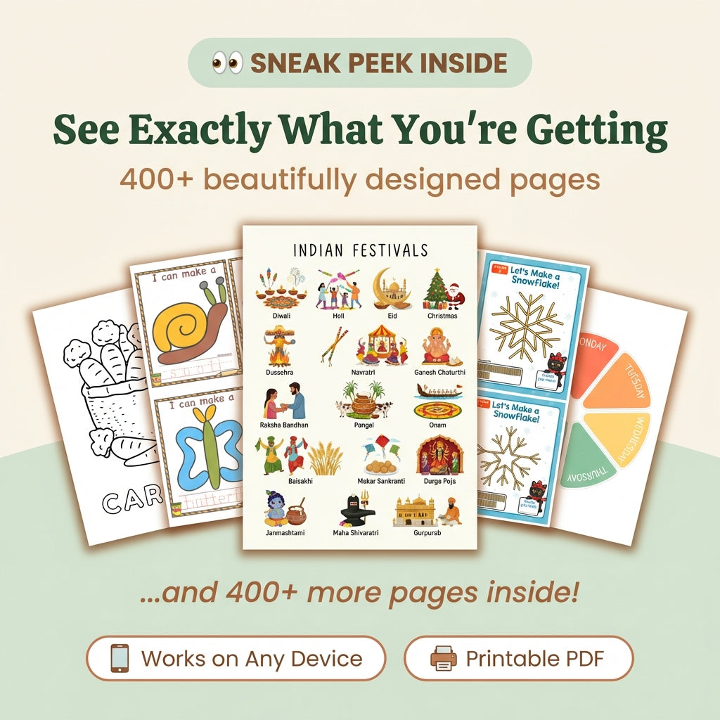 Little Scholars | 200 Educational Posters + 200 Colouring Pages For 3-6 Years Kids